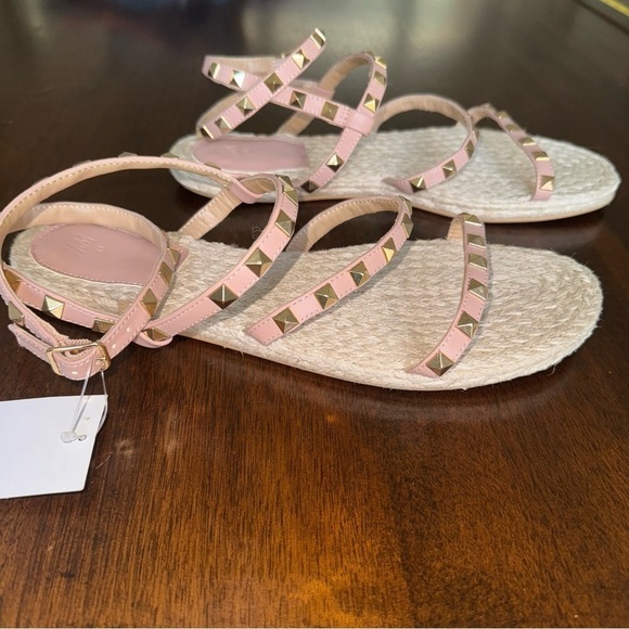 H&M Pink Studded Espadrilles Strappy Sandals Size 10 NWT - Picture 4 of 6